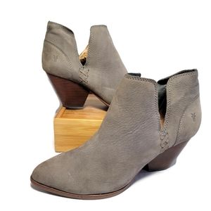 Frye Womens Reina Cut Out Gray Nubuck Leather Ankle Booties 3478394 Size 6M
